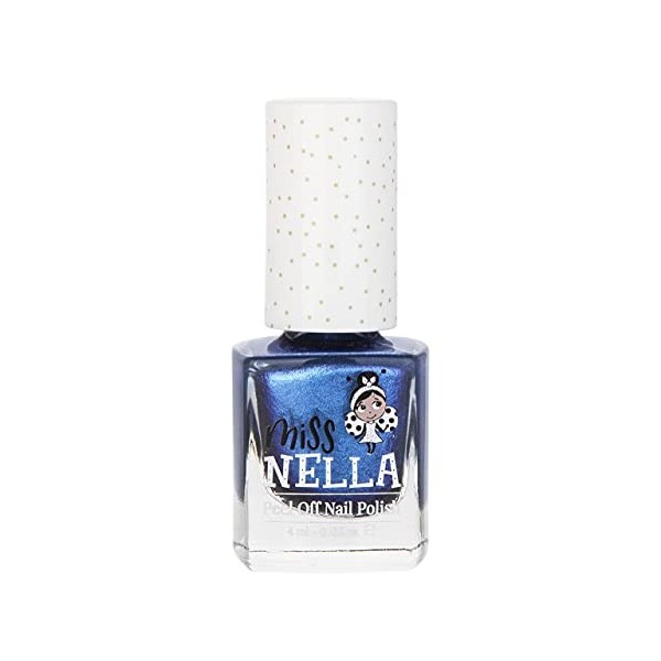 Miss Nella Youre so special– Vernis à ongles bleu spécial avec des paillettes pour enfants, formule Peel-off, à base deau e