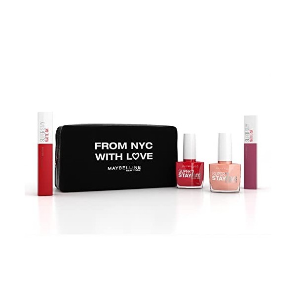 Maybelline New York - Trousse Superstay Cadeau Femme - longue tenue - Rouge à Lèvres & Vernis à Ongles