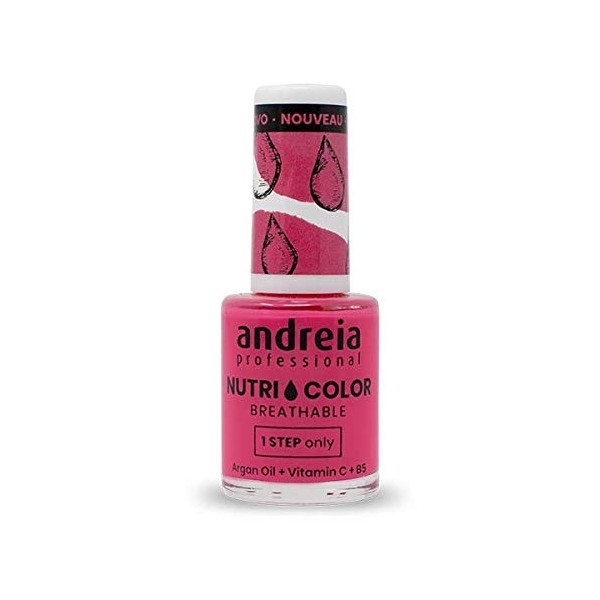 Andreia Professional NutriColor - Vernis à Ongles Vegan Respirant - Couleur NC33 Turquoise Clair dAndreia 10.5ml - Nail Art 