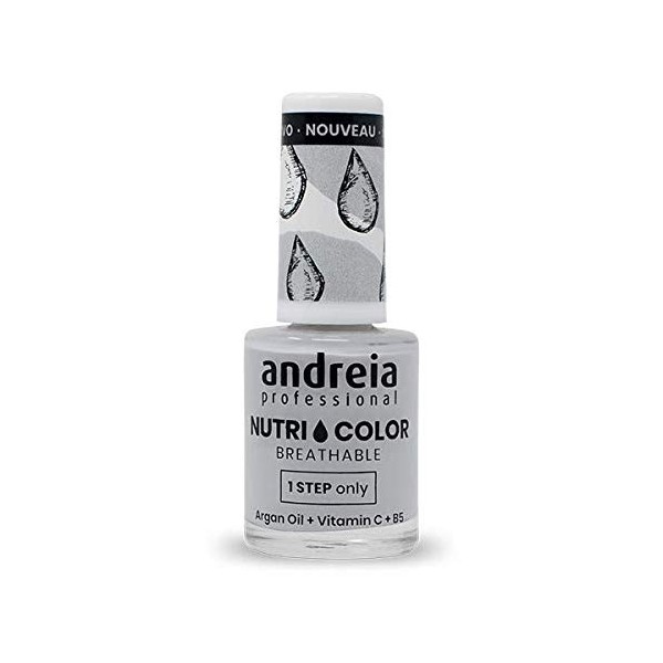 Andreia Professional NutriColor - Vernis à Ongles Vegan Respirant - Couleur NC33 Turquoise Clair dAndreia 10.5ml - Nail Art 