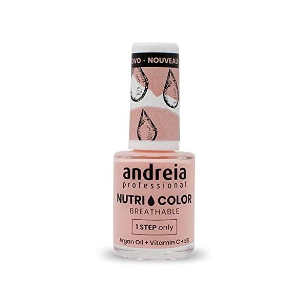 Andreia Professional NutriColor - Vernis à Ongles Vegan Respirant - Couleur NC33 Turquoise Clair dAndreia 10.5ml - Nail Art 