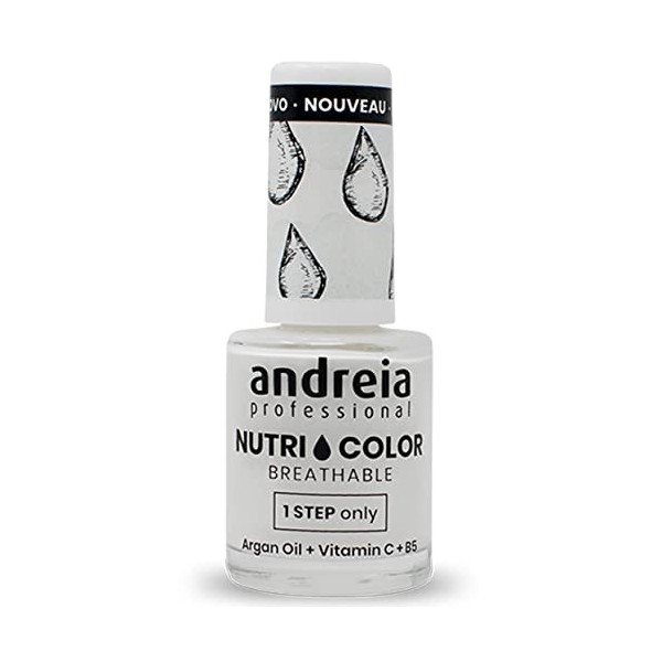 Andreia Professional NutriColor - Vernis à Ongles Vegan Respirant - Couleur NC33 Turquoise Clair dAndreia 10.5ml - Nail Art 