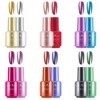 Ownest 12 Couleurs Métallique Vernis À Ongles, Longue Durée Magnifique Effet Miroir Brillant Chrome Nail Art Polonais Kit-12p