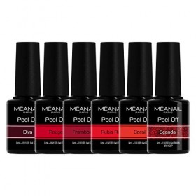 MEANAIL Paris - Coffret Manucure - Complet - Vernis Semi Permanent - Peel off - Lot de 6 Vernis à Ongles - Compatibles Lampe 