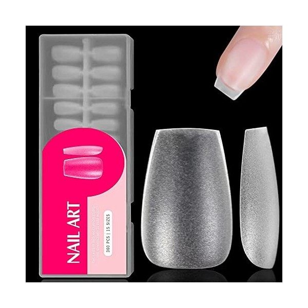 360 Pièces Acrylique Capsules Ongles,Capsule Americaine Ongle,Couverture Complète Résine Capsules,Capsules Dépoli,15 Tailles,