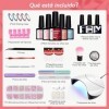 Phoenixy Kit ongles semi-permanents 10 couleurs Vernis semi-permanent Kit ongles gel avec 36 W U V/LED Lampe mate et Base Top