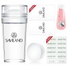 Saviland Kit Stamping Nail Art, Tampon Ongle Clair Grande Elasticité avec 2PCS de tampons en silicone professionel et 2 raclo