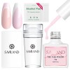 Saviland Kit Stamping Nail Art, Tampon Ongle Clair Grande Elasticité avec 2PCS de tampons en silicone professionel et 2 raclo