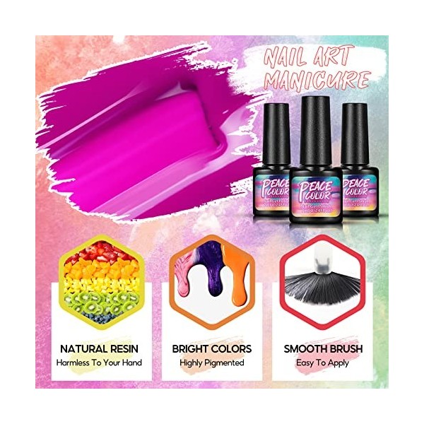 PEACECOLOR Kit Ongles Semi-permanents avec 36 W Lampe Ongle Kit Nail Gel 15 Couleurs avec Lime à Ongles Électrique Accessoire