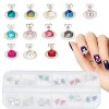 NICENEEDED 24 PCS Crystal Planet Nail Charms, Charme DArt DOngle en Alliage de Forme de Saturne de Luxe 3D, Décorations DO