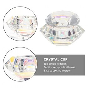 Minkissy Plat à ongles en forme de diamant avec couvercle pour poudre acrylique liquide blanc 