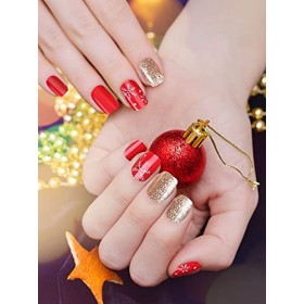 Kalolary Christmas Bandes de vernis à ongles en gel semi-durci - Clé de vernis à ongles gel - Chapeau de Noël - Autocollant c