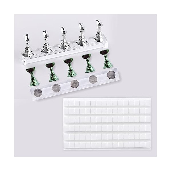 Lot de 2 supports à ongles à presser - 96 pièces - Blanc - Réutilisable - Mastic adhésif magnétique - Pour faux ongles - Supp