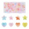 NICENEEDED 100 PCS Multicolore Flatback Bonbons Résine Charmes, 3D Slime Glitter Charm pour Nail Art Decor, Cabochon Love Hea