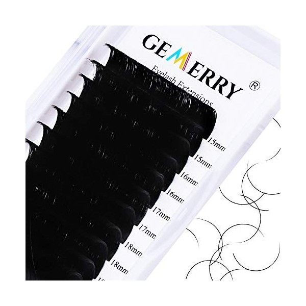 Extension de Cils Professionnel 0.20 Cils à Cils 8-14mm Mix D curl Faux Cils Individuels One by One naturel by GEMERRY 0.20-