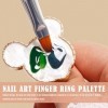Lot de 5 palettes en résine marbre pour nail art avec anneau réglable pour nail art