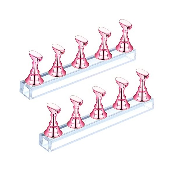 WOSO Lot de 2 présentoirs magnétiques en acrylique pour nail art or rose 