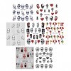 Lot de 50 feuilles de stickers pour ongles Motif tête de mort Halloween