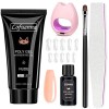 Lofuanna Kit Dextension Dongles en Poly Gel-30ML Deep Nu Gel Kit de Gel Poly avec lampe à ongles,brosse à ongles, kit de re