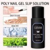 Solution antidérapante en polygel 120 ml - Solution de glissement rapide et anti-adhésive pour ongles en polygel - Solution l