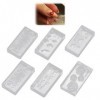 Silicone Moule Set Diy Nail Art,6Pcs Outils de manucure Mini en résine feuilles Animaux à fleurs Moules Kit ongles 3D Manucur