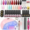 PEACECOLOR Kit Vernis Semi Permanent Complet UV LED Lampe 36W, 22 Couleurs Vernis Gel UV Semi Permanent avec Base et Top Coat