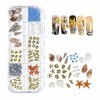 KQNM 12 Grilles Dans Une Boîte dOngles Charmes，Bijoux Ongles Nail Art，Bijoux Ongles，Nail Art Charms Kit, Couleur Mignons Ong