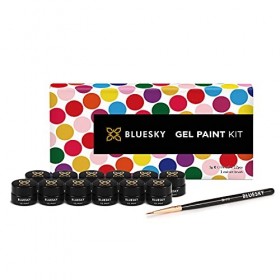 Bluesky Kit de peinture en gel, comprend 12 vernis gel pour nail art, vernis gel pour nail art