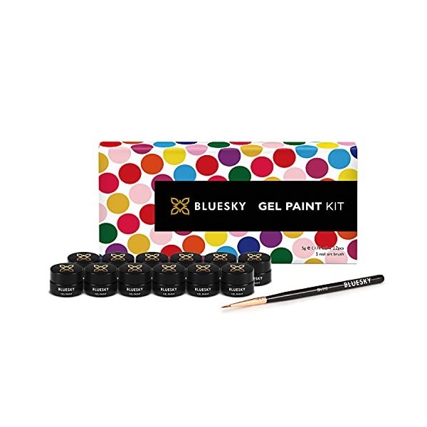 Bluesky Kit de peinture en gel, comprend 12 vernis gel pour nail art, vernis gel pour nail art