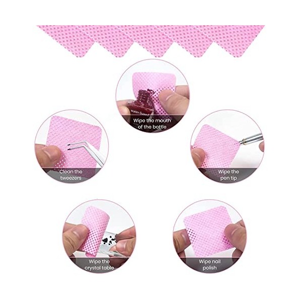 Yeesabella Lot de 400 lingettes non pelucheuses pour vernis à ongles, gel UV, lingettes dissolvantes soufflées fondues pour l