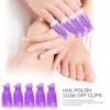 ASYKNM Capuchon Ongle, Nail Art Clip - 10 Pinces à Ongles Plastiques pour Nettoyer & Enlever Vernis Gel UV - Outil Semi Perma