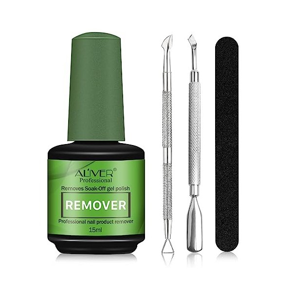 Dissolvant Vernis Semi Permanent, Gel Nail Polish Remover, Enlève Rapidement et Facilement le Vernis à Ongles en Gel Avec Lim