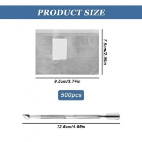 500 Morceaux Papillotes Ongles Daluminium, Aluminium Feuille Daluminium Dissolvant, Papillotes en Aluminium avec Outil de P