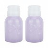 NICENEEDED Lot de 2 pompe à Dissolvant pour Vernis à Ongles 200 ml, Bouteille de Presse Violette pour Nettoyant et Préparatio