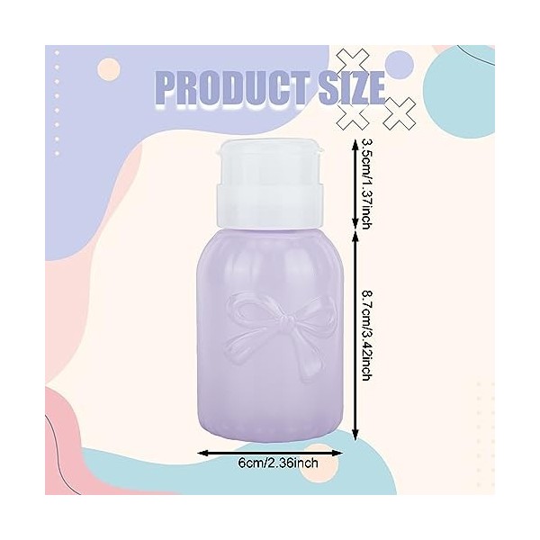 NICENEEDED Lot de 2 pompe à Dissolvant pour Vernis à Ongles 200 ml, Bouteille de Presse Violette pour Nettoyant et Préparatio