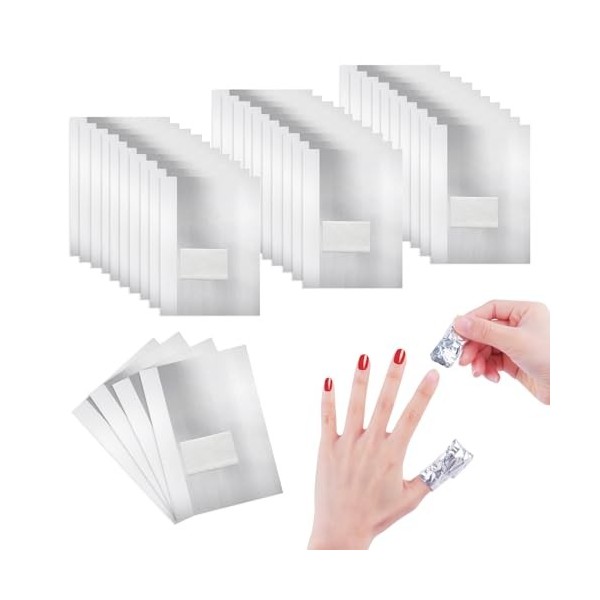 Papillotes en Aluminium,100 Pcs Feuille daluminium Dissolva,Tampons Dissolvants pour Vernis à Ongles en Aluminium,Feuille D