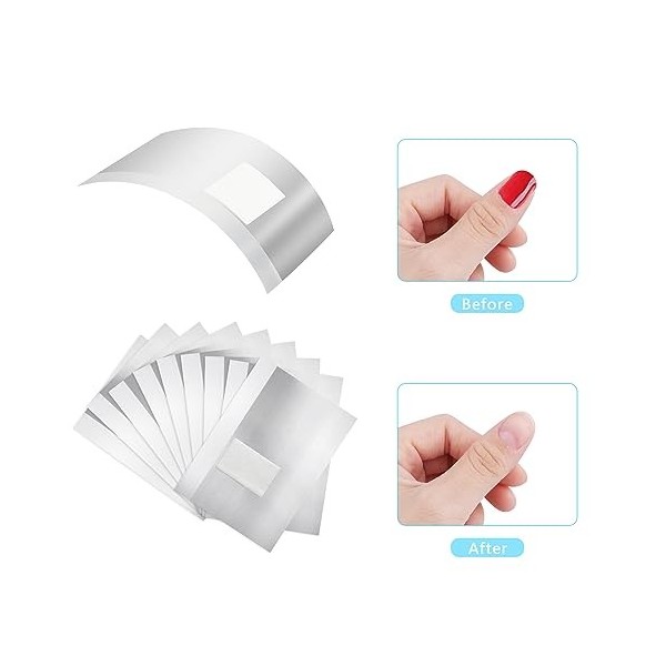 Papillotes en Aluminium,100 Pcs Feuille daluminium Dissolva,Tampons Dissolvants pour Vernis à Ongles en Aluminium,Feuille D