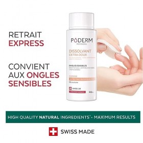 PODERM - DISSOLVANT EXTRA DOUX AU TEA TREE - Retrait express & facile du vernis à ongles - Sans Acétone - Fortifiant & Nourri