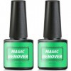 Lot de 2 dissolvants pour vernis à ongles en 2 à 5 minutes 10 ml , dissolvant professionnel facile et rapide vert gazon 