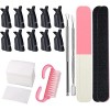 VEGCOO Kit doutils pour enlever le vernis à ongles gel, 10 pinces à ongles, 200 tampons en coton, 2 repousse-cuticules et un