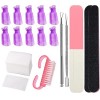 VEGCOO Kit doutils pour enlever le vernis à ongles gel, 10 pinces à ongles, 200 tampons en coton, 2 repousse-cuticules et un