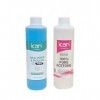 ican London Lot de 2 lingettes de préparation pour vernis à ongles gel 250 ml + dissolvant pour vernis à ongles à lacétone p