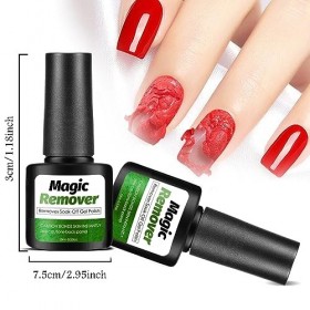 Dissolvant de Vernis à Ongles en Gel 10 ml *2, Magic Remover Semi Permanent, Outil De Dissolvant De Vernis A Ongles En Gel.