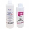 Ican London Dissolvant pour vernis à ongles 100 % acétone pur, gel UV soak off 250 ml + alcool à 99,9 % pur pour vernis à ong