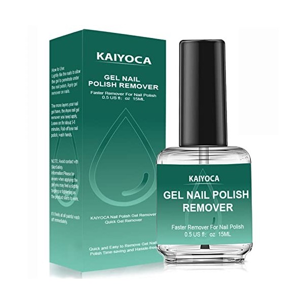 Gel Kit de décapant de vernis à ongles - 15ML décapant de vernis à ongles avec lime à ongles, poussoir à cuticules, coton-tig