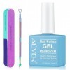 Dissolvant Vernis Semi Permanent rapide,Remover Vernis Semi Permanent Avec Limes à Ongles et Grattoir à Cuticules, Retrait ra