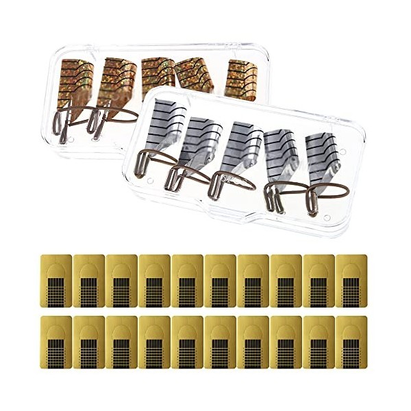 Lot de 10 guides de protection réutilisables pour extensions dongles avec 20 moules en papier pour nail art, accessoires de 