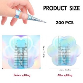 KALUROIL 200 PCS Chablon Ongle - Chablons et Formes pour Ongles en Gel Acrylique ou UV - Papier Auto-Adhésif avec Numéros pou