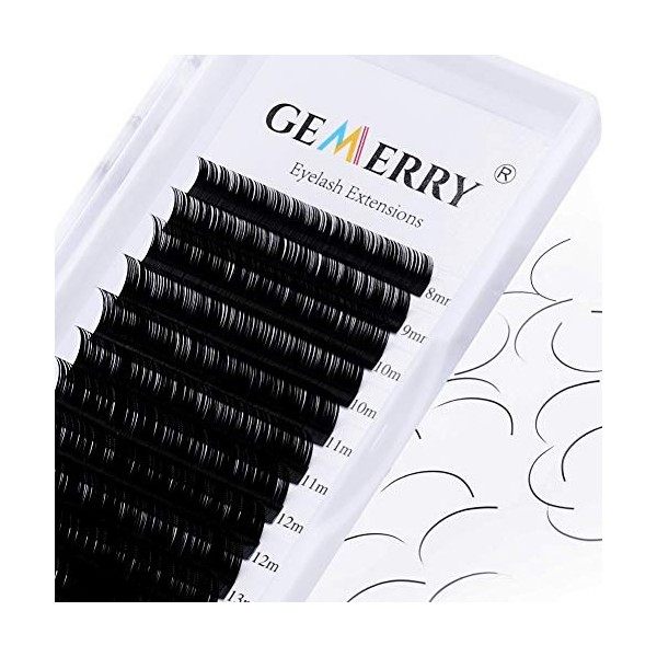 Extension de Cils Professionnel 0.20 Cils à Cils 8-14mm Mix D curl Faux Cils Individuels One by One naturel by GEMERRY 0.20-