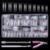 Beainfir Acrylique Kit Faux Ongles, 500 PCS Clair capsules ongles Conseils, Ongles Paillettes Papillon, Nail Foil Puce, Ongle...